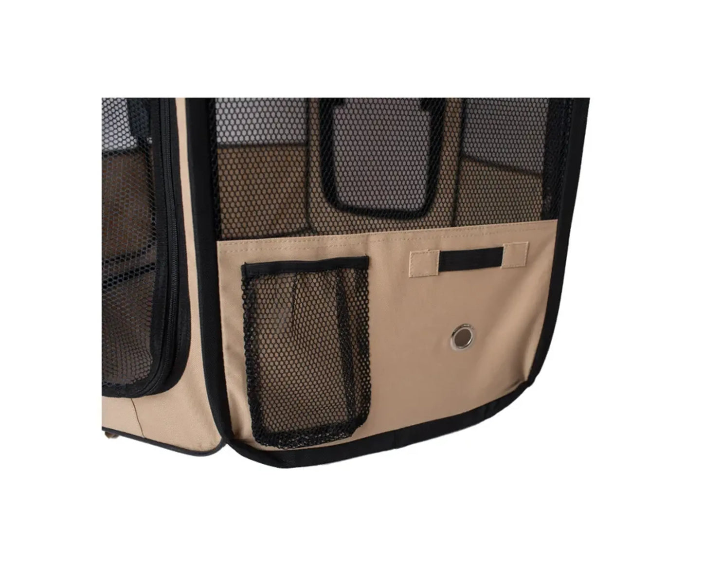 Armarkat PP001B-M Portable Pet Playpen in Blue and Beige Combo, a foldable and lightweight playpen offering a safe, spacious area