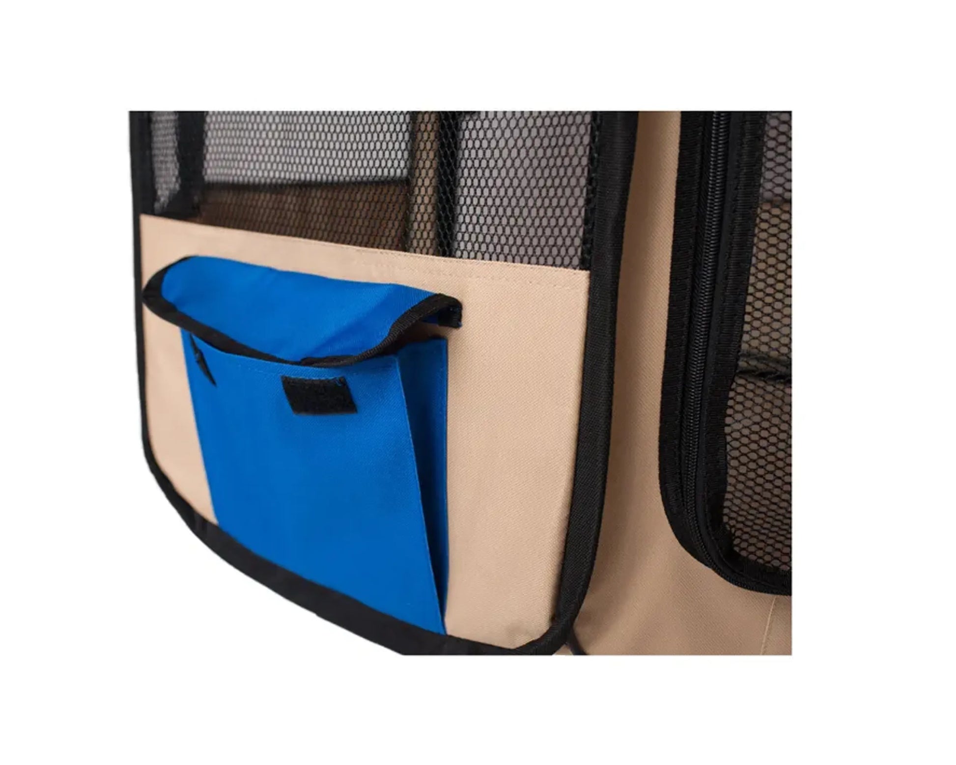 Armarkat PP001B-M Portable Pet Playpen in Blue and Beige Combo, a foldable and lightweight playpen offering a safe, spacious area