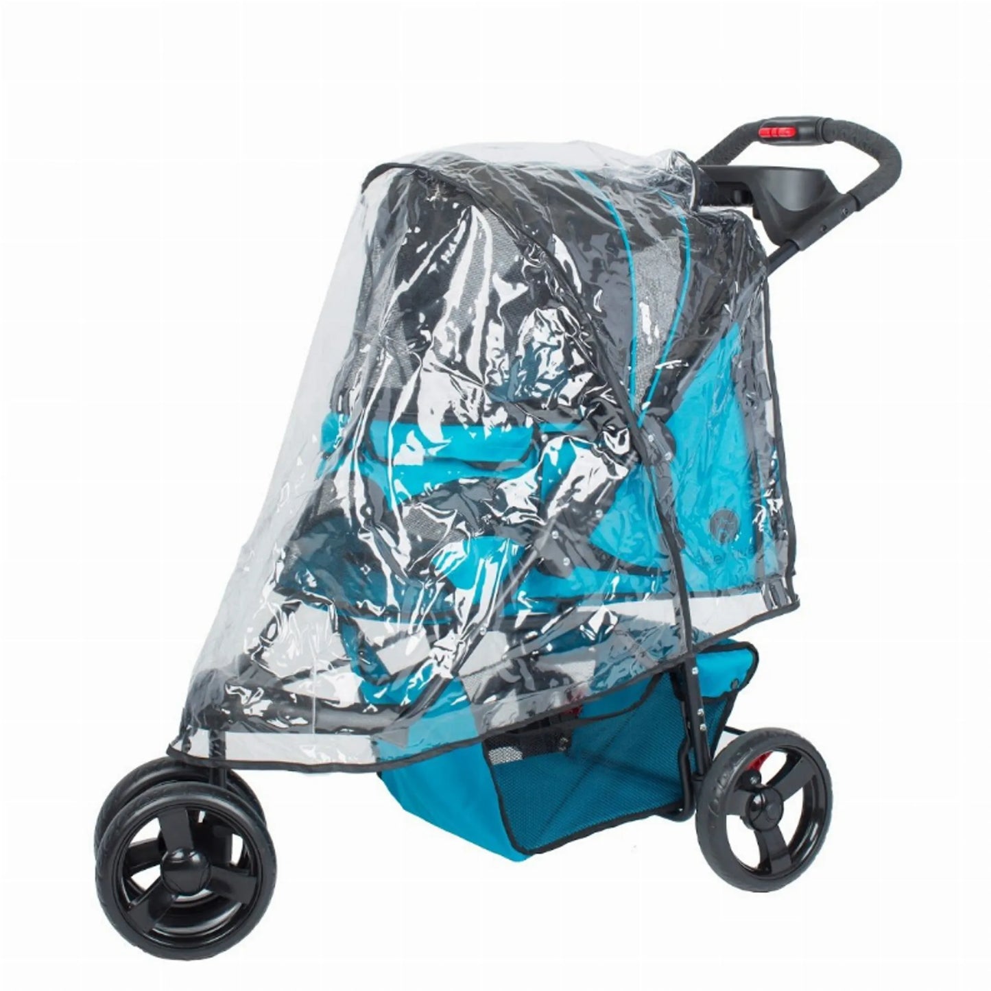 Rain cover for pet strollers, designed to protect pets from rain and wind while ensuring visibility and comfort 