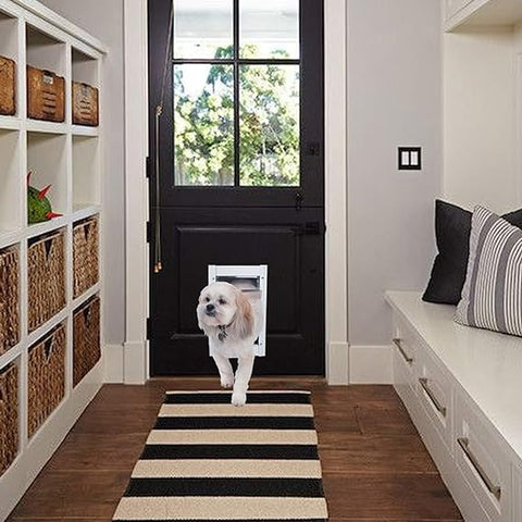 Ideal Pet Products Deluxe Aluminum Pet Door with Telescoping Frame, Medium, 7" x 11.25", White