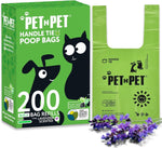 Pet N Pet Dog Poop Bag Scented, Lavender Dog Poop Bags Refills, Dog Bags For Poop With Tie Handles, 200 Counts Dog Waste Bags USDA Certified 38% Biobased Doggie Poop Bags