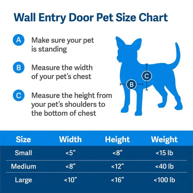 Wall Entry Pet Door with Telescoping Frame