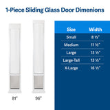Large 1 Piece Sliding Glass Pet Door
