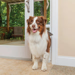 White Medium Sliding Glass Pet Door for Dogs and Cats