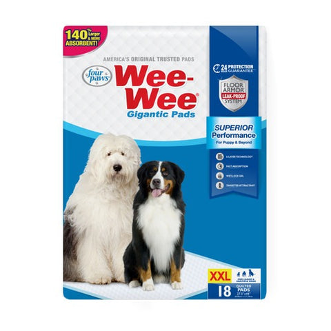 Four Paws Four Paws Wee-Wee Gigantic Dog Pee Pads 18 Count, 27.5" x 44"