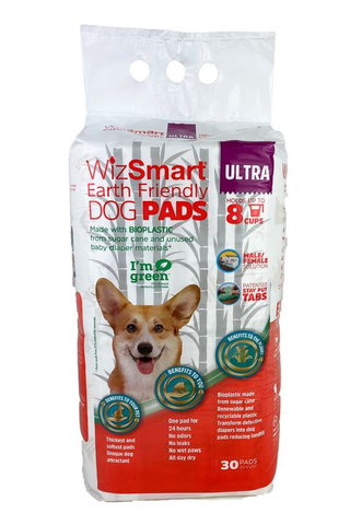 WizSmart Earth Friendly Dog Pads Ultra 30 Count 4 Pack