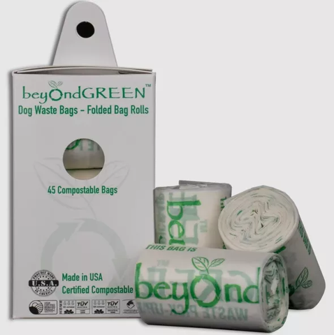beyondGREEN Dog Waste Bags - Poop Bags on Folded Rolls - Sustainable Bags