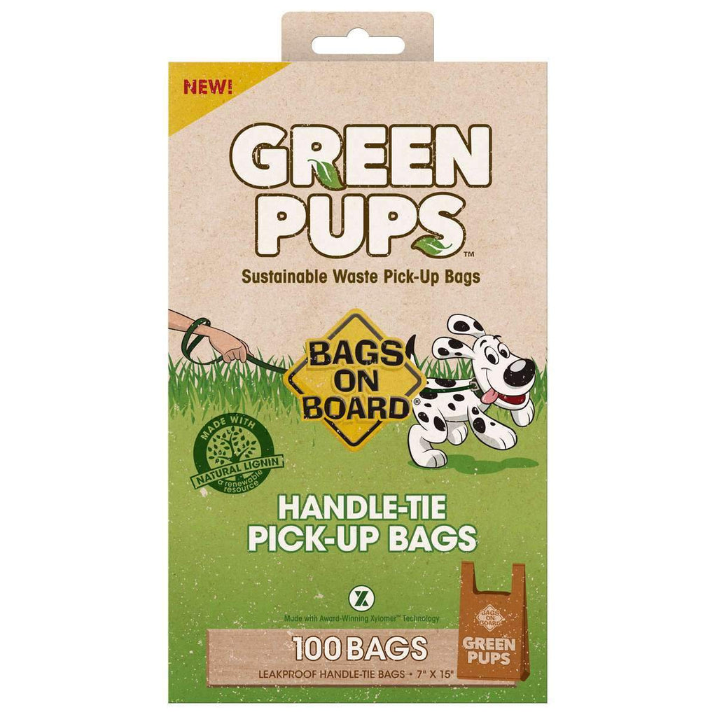 Bags on Board Green-Ups Waste Hand Tie Bags 100 ct Brown