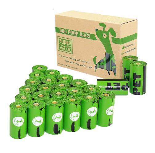 Biodegradable Dog Poop Bags Earth-Friendly 360/720 Counts 24/48 Rolls 15 Micron Green Cat Waste Bags Garbage Bag - Mojopetsupplies.com