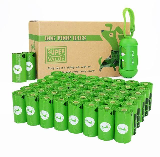 Biodegradable Dog Poop Bags Earth-Friendly 360/720 Counts 24/48 Rolls 15 Micron Green Cat Waste Bags Garbage Bag - Mojopetsupplies.com