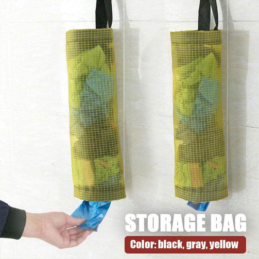 Grocery Bag Holder Grocery Storage Bag Storage Dispenser Wall Mount Plastic Bag Container Convenient Terylene Portable - Mojopetsupplies.com