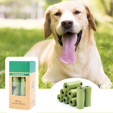 8 Rolls Biodegradable Pet Poop Bags Eco-Friendly Dog - Mojopetsupplies.com