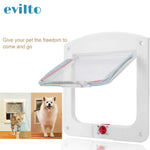 evilto Switch Control Dog Door with 4 Way Lock Security Flap