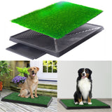 3 Piece Dog Potty with Grass Surface Outdoor Indoor with draining tray - Mojopetsupplies.com